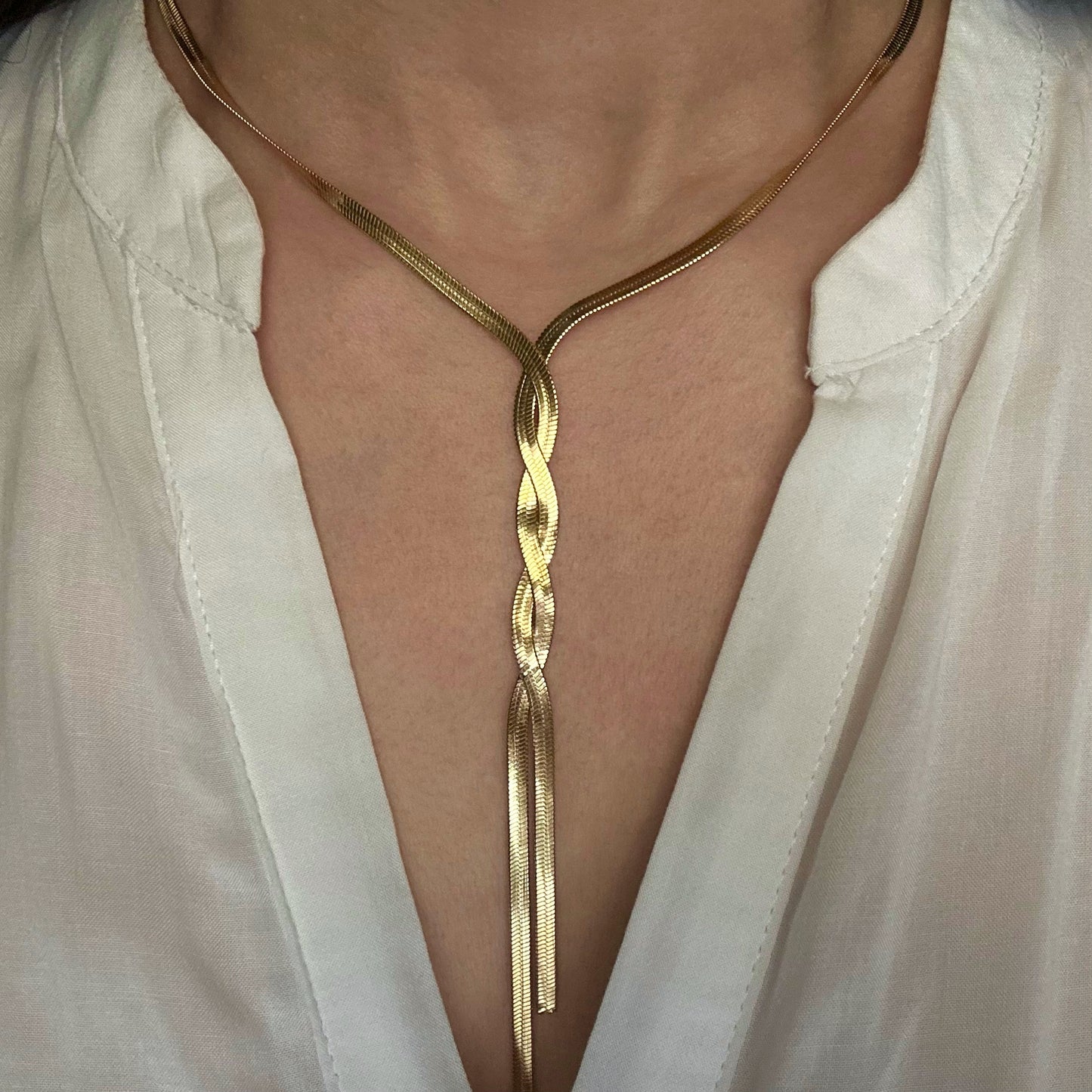 Tie Necklace Gold