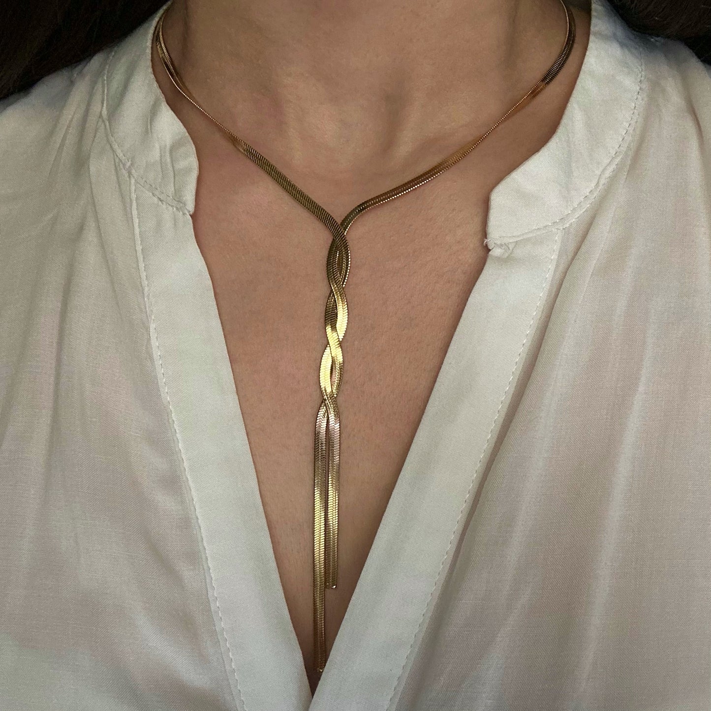 Tie Necklace Gold