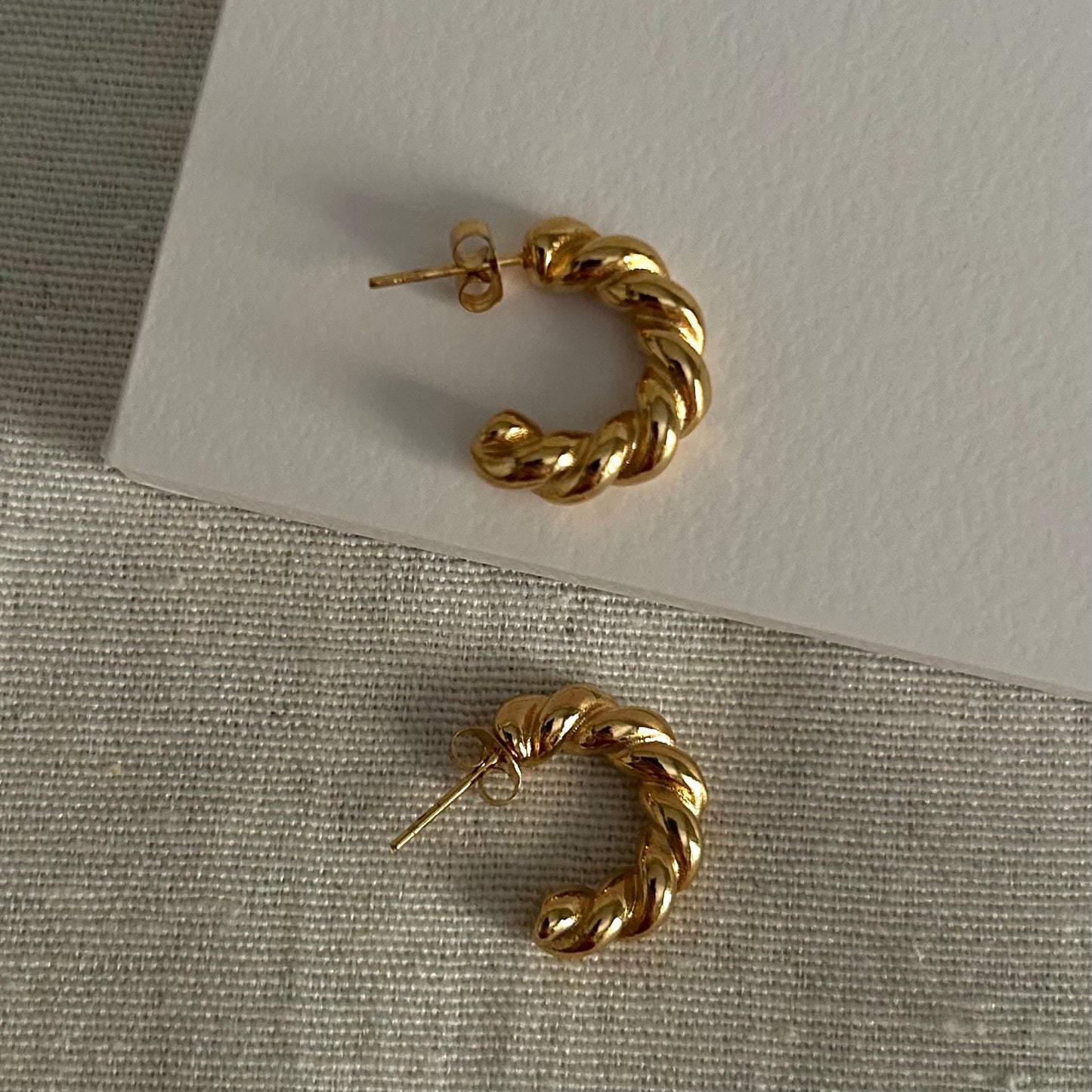 Mini Twisted Hoops Gold