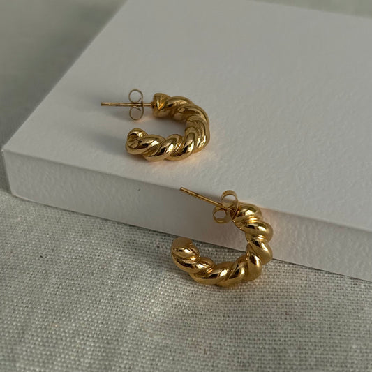 Mini Twisted Hoops Gold