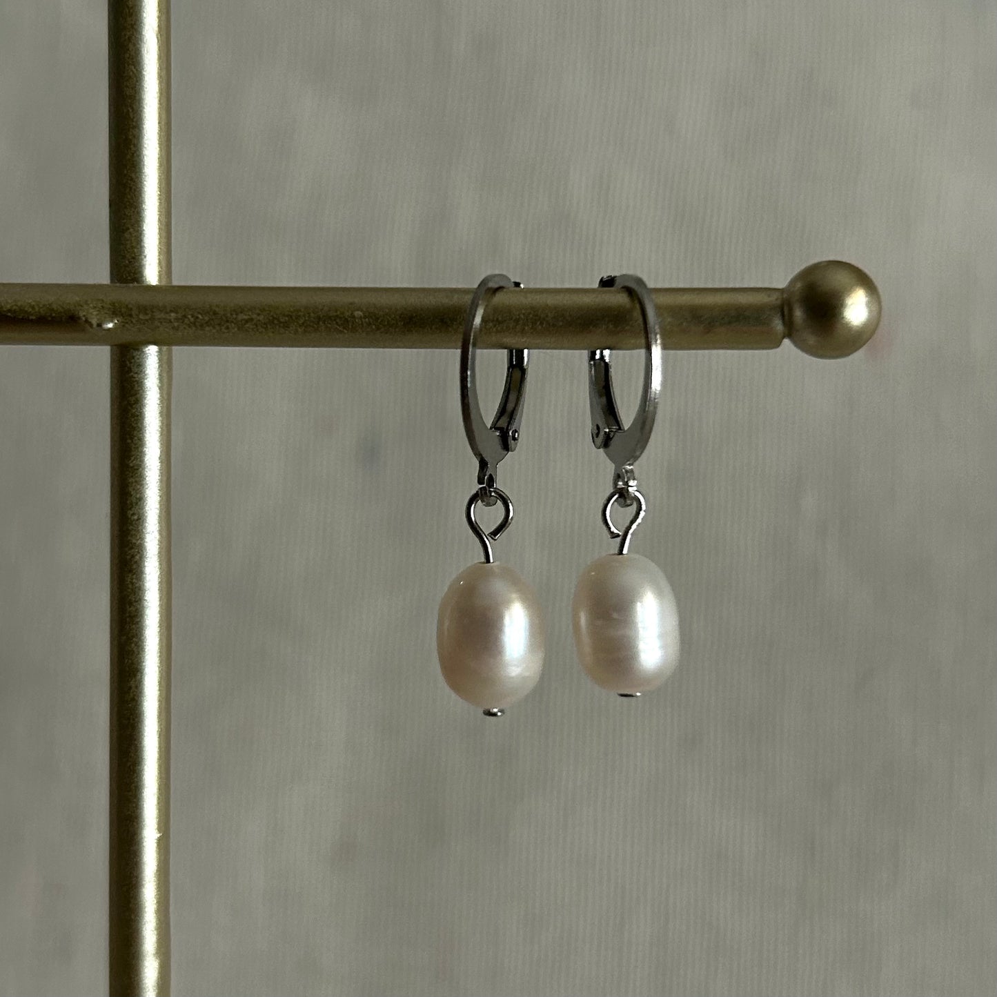 Mini Pearl Earrings Silver -New Collection